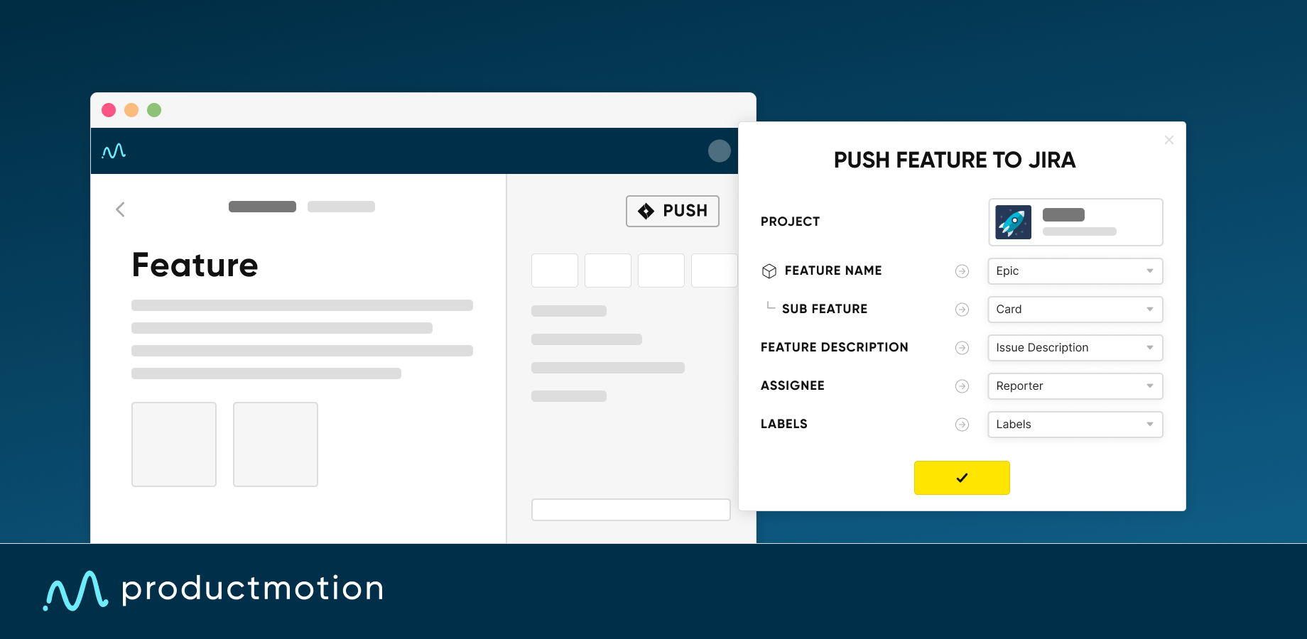 Push Productmotion features to Jira