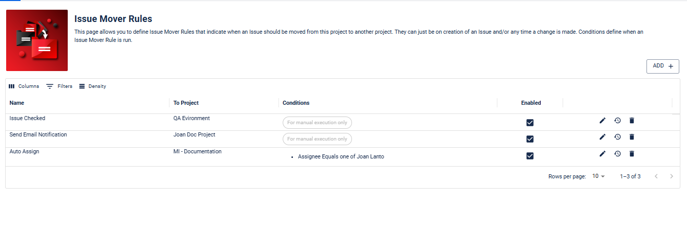 If, for the current project, you have three projects you want to move Issues to, then create a rule for each project. The rules mean that users don't need to know anything about the move. Automation can also be used