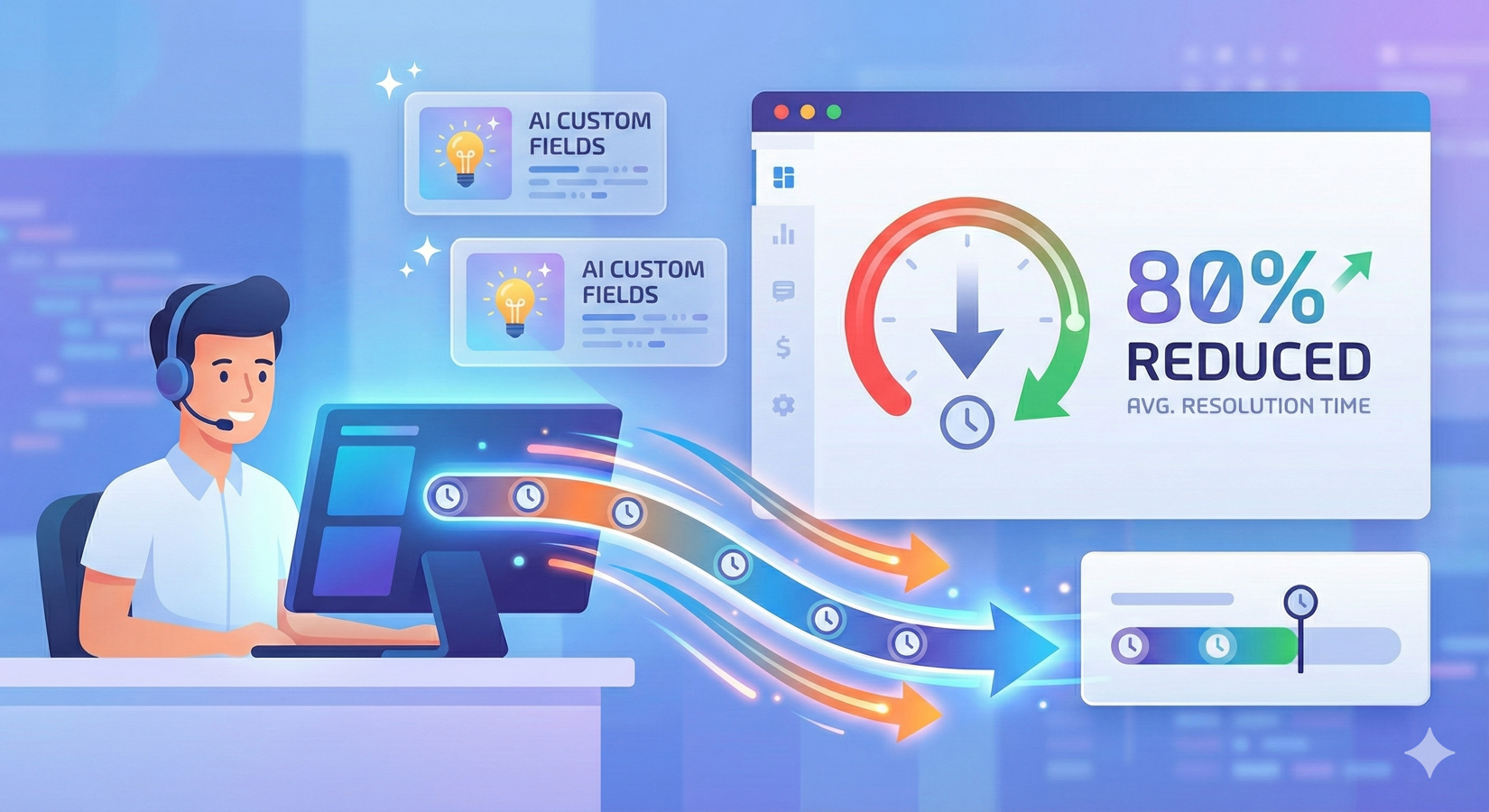 AI automation streamlines the support workflow, resolution time.