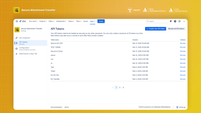 Configuration: list of the API Tokens