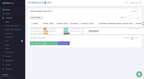 Look up previous versions of your data by accessing your snapshots.