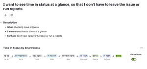 Focus Mode: A compact view of your workflow stages and duration—right where you work.
