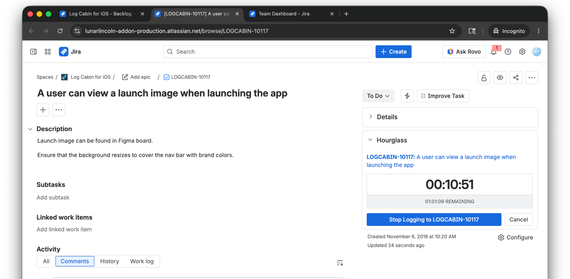 One Click Logging with Hourglass