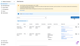 Create as many data sources as you need in Tableau Connector for Jira