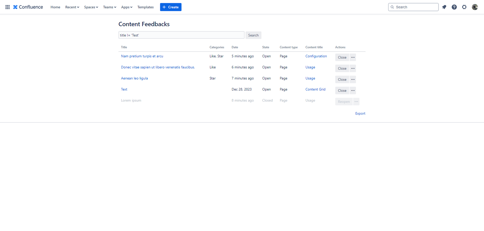 Manage collected feedback
