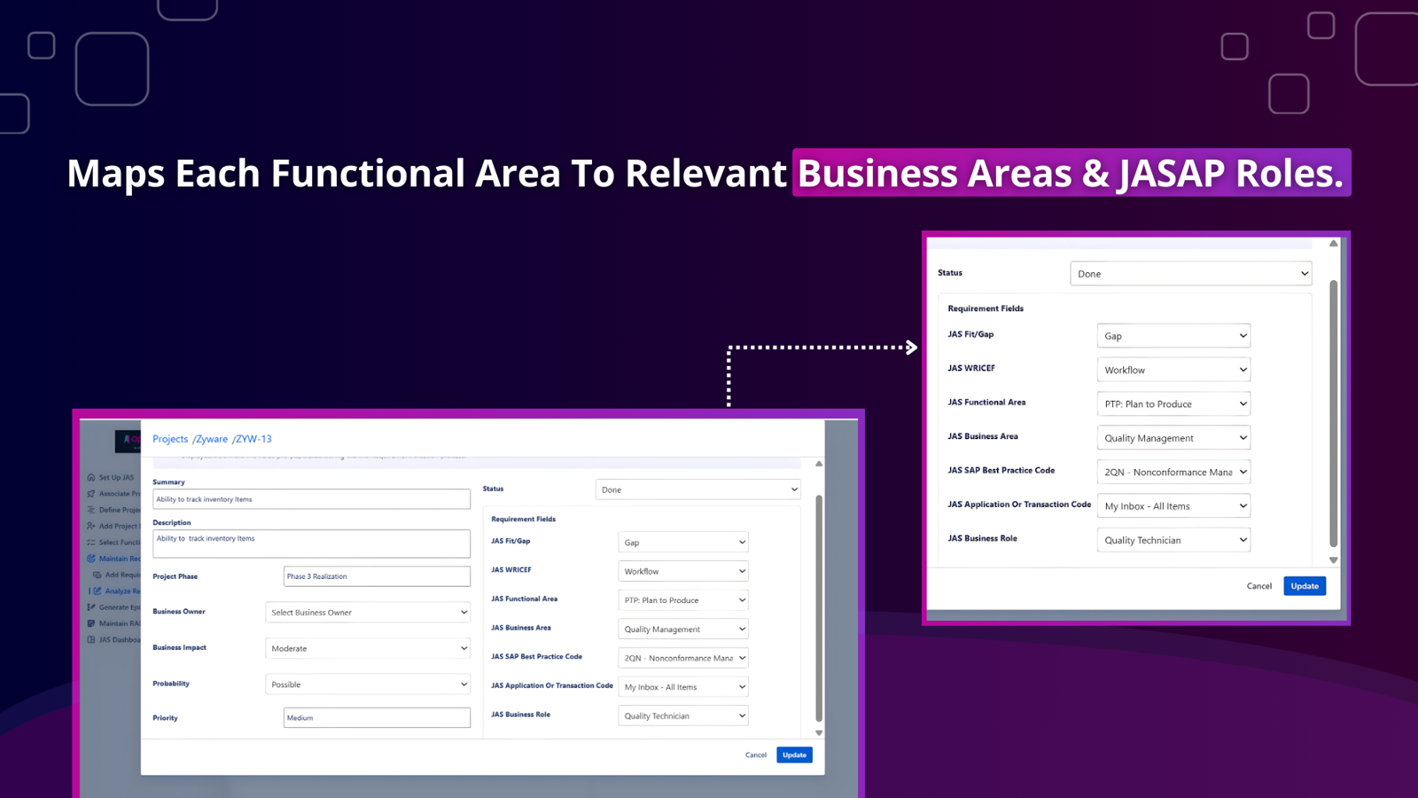 Smart Mapping for Functional & Business Areas