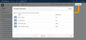 page access overview for all users