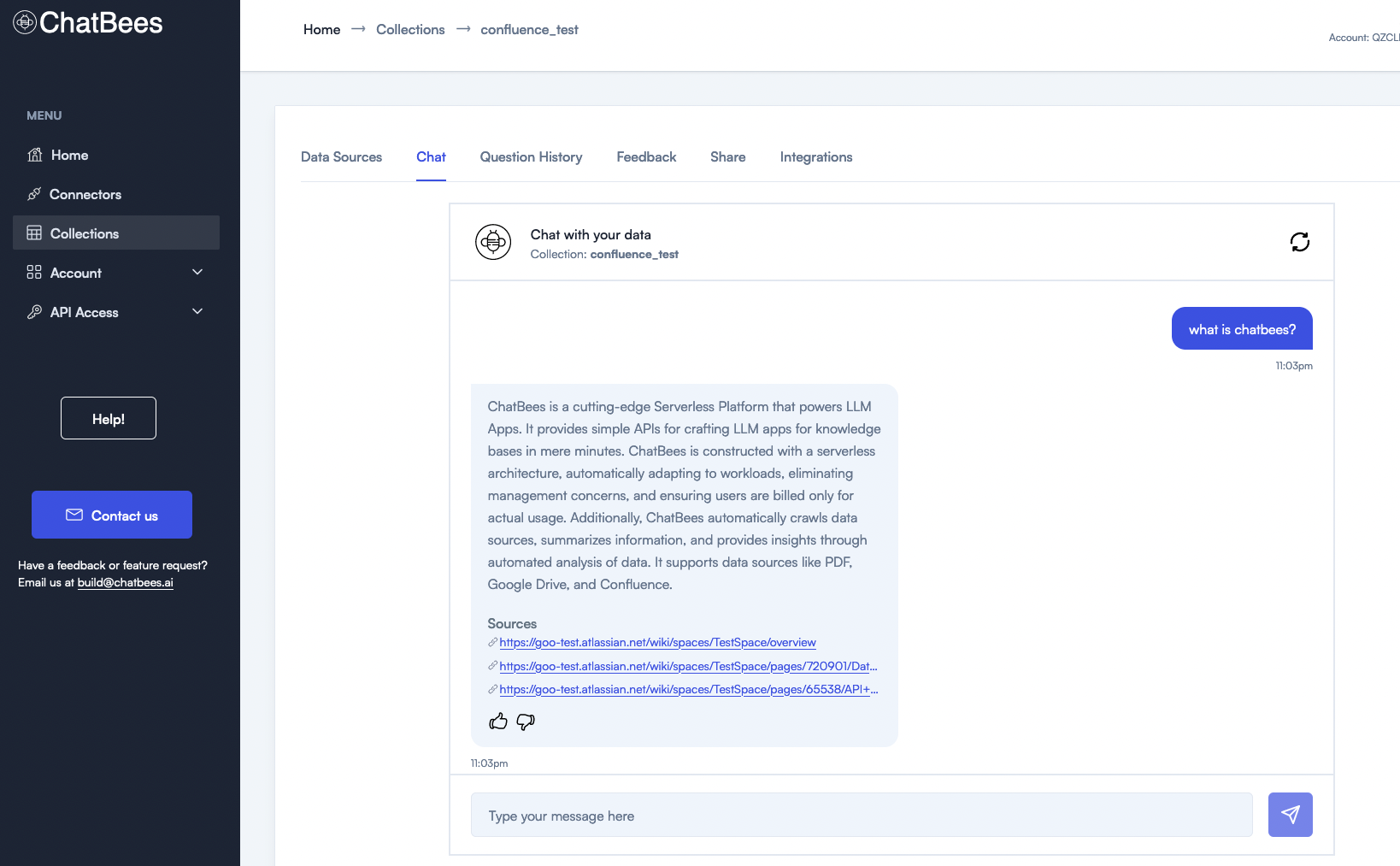 Chat/Search with source references