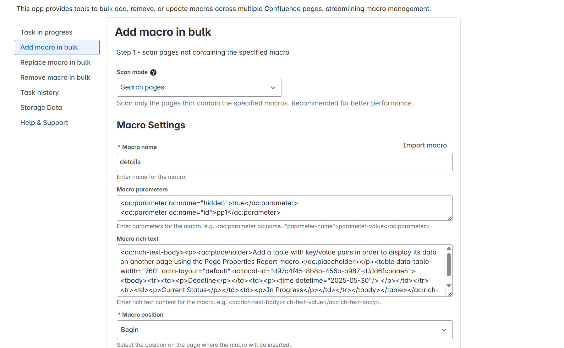 🔧 Add macros to multiple pages in seconds