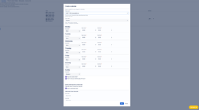 In work calendars, you can specify an arbitrary work schedule, breaks, and time zone. You can also set up holidays and additional working days with a customizable working schedule.