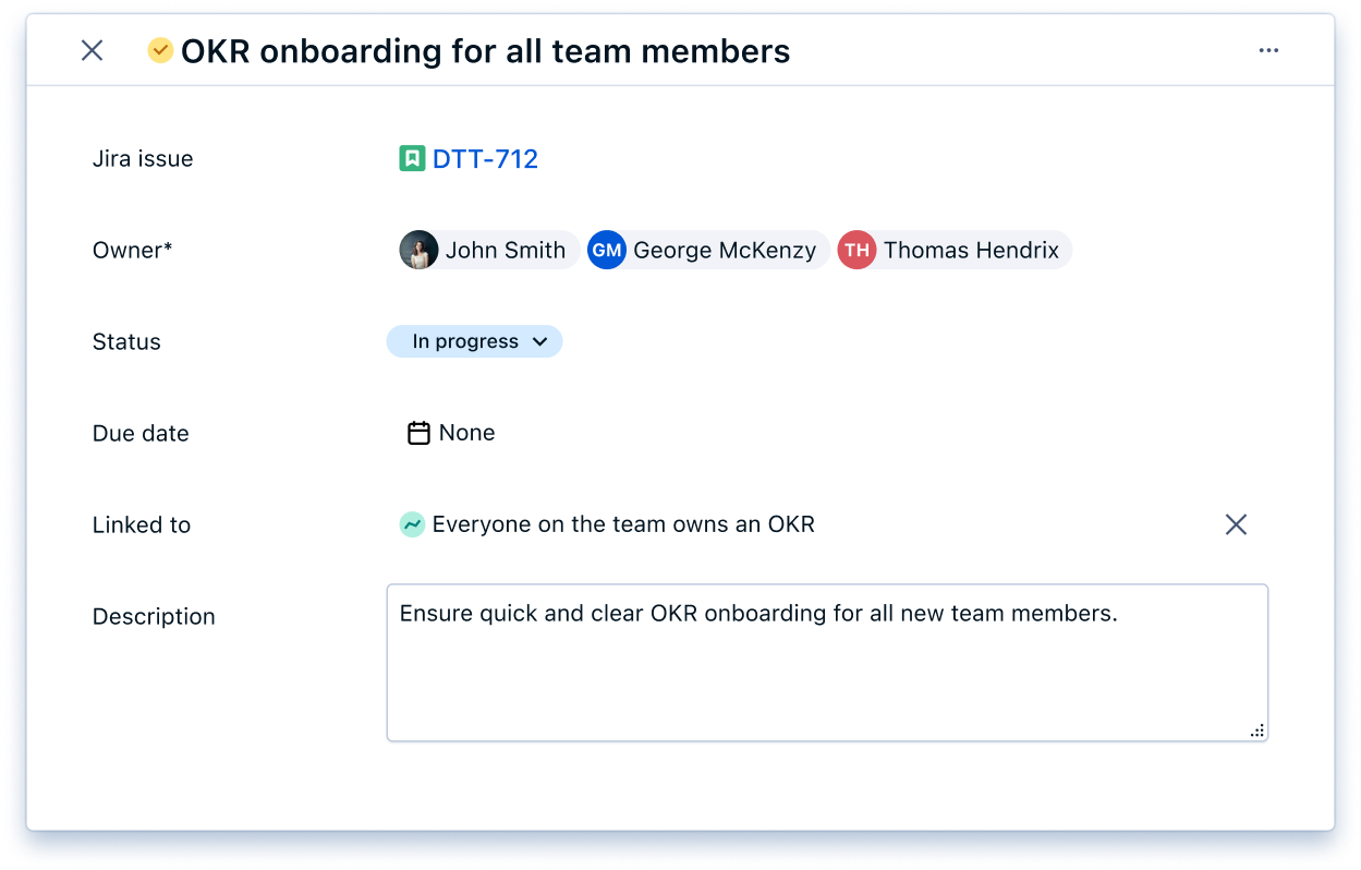 Display connection between Jira issues and OKRs