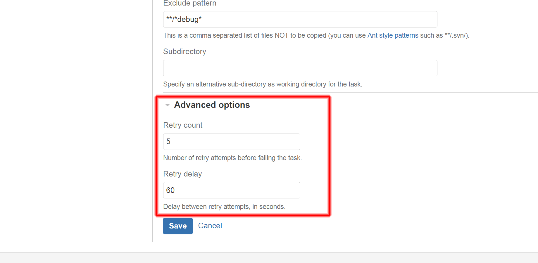 The task is not failed immediately if a network error occurs.