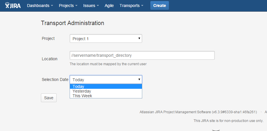 Point the Plugin to the Transports Directory via the Administration screen.