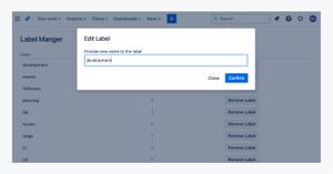 The app allows Label editing.