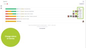 Manage status of swimlane issues