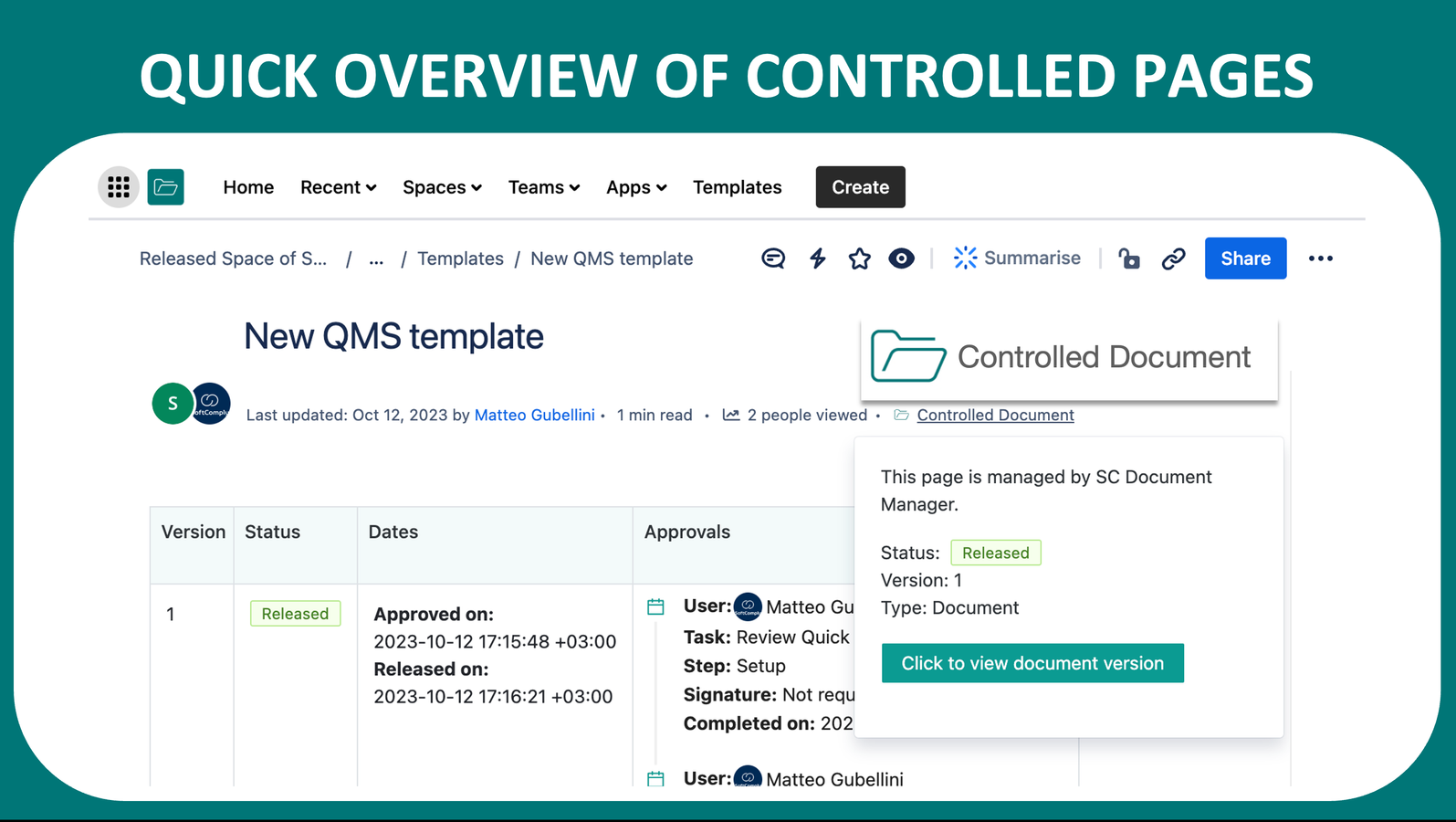 Easily Spot Controlled Documents in Confluence