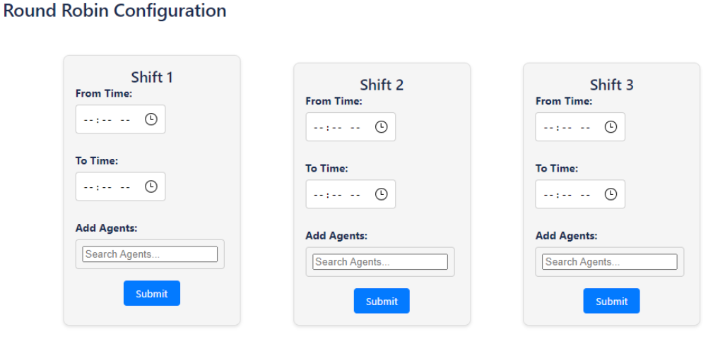 configure 3 shifts for a project to assign issues