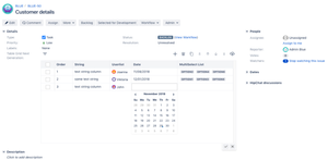 Different column types on Jira Server