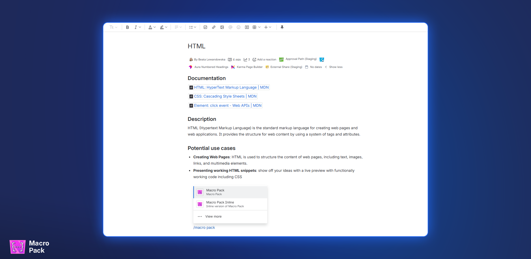 One app, multiple macros