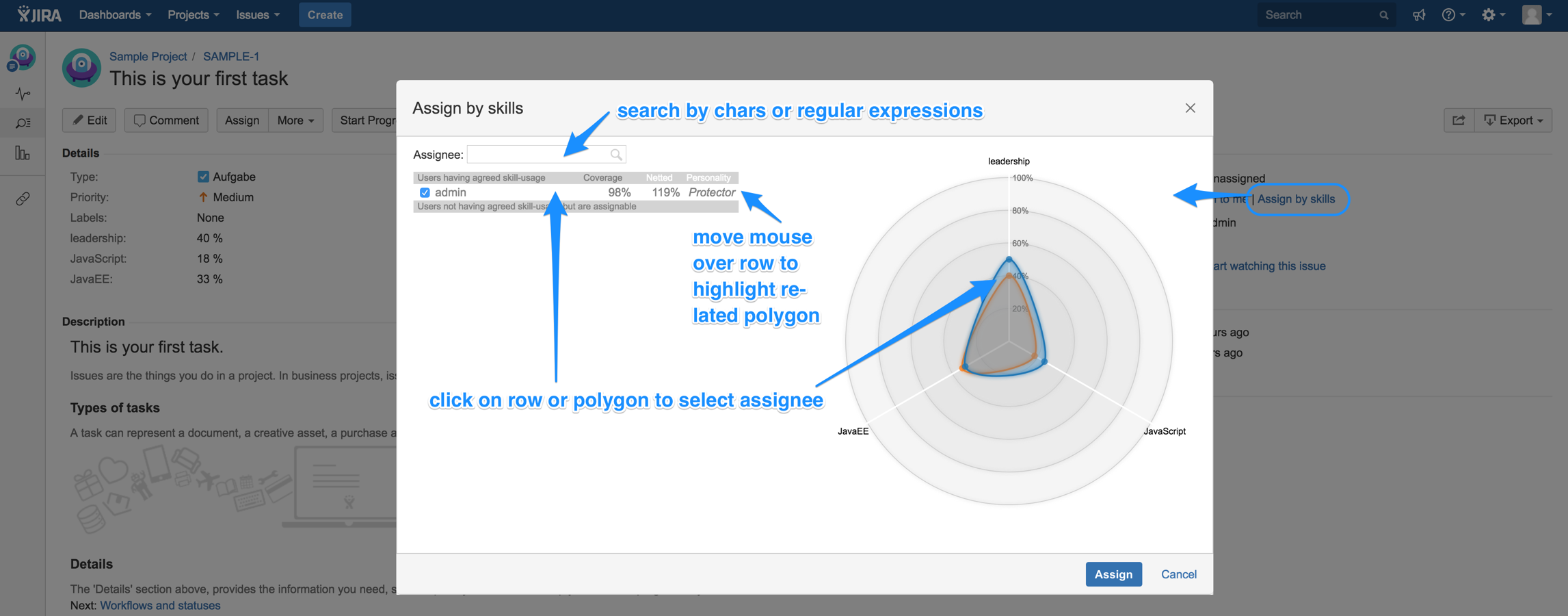 "Assign by skills" for issues