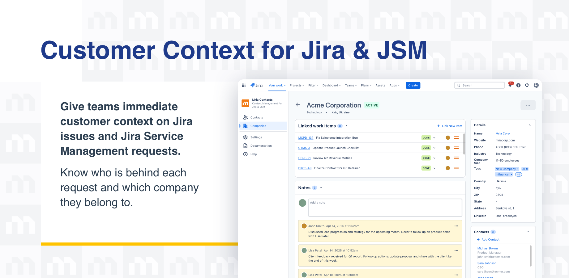 Customer Context for Jira & JSM