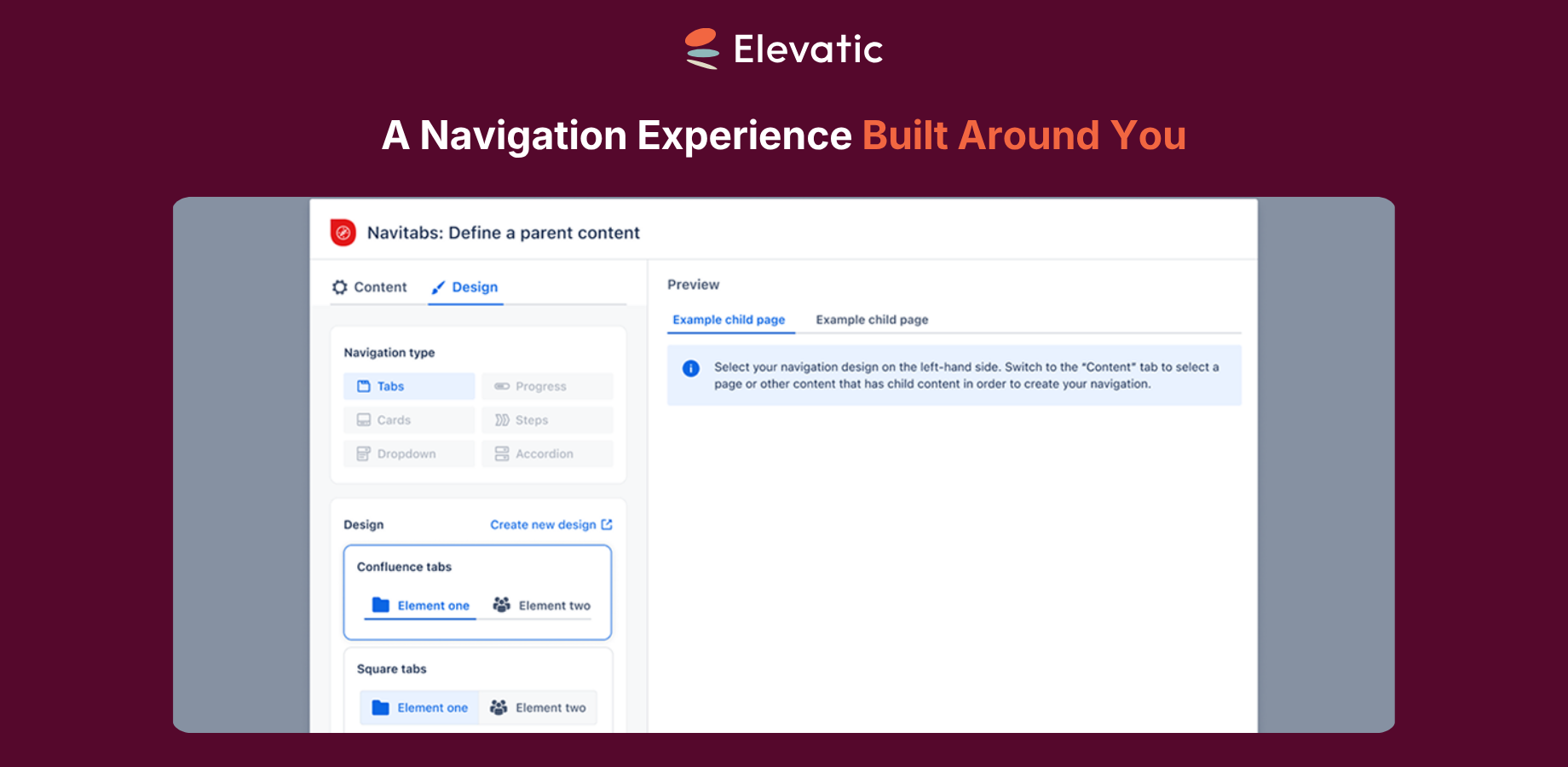 An interface for creating and managing tab and card designs. If necessary, creating new designs can be restricted to specific user group.
