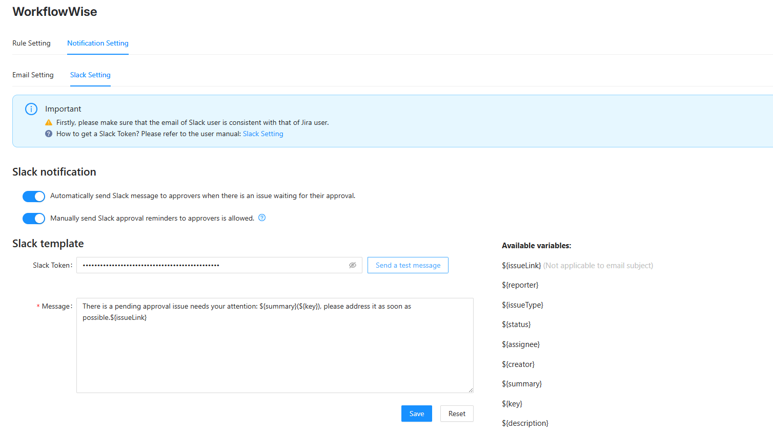 In the custom template, you can use many variables, as shown in the figure.