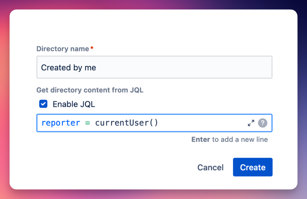 Creating dynamic, JQL folders