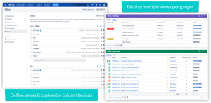 Views allow you to define and customize the columns that are displayed by the Rich Filter Results gadgets in your dashboard. Define multiple views and switch between them. Reuse the same views across multiple gadgets.