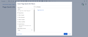Insert page to display the quick info.