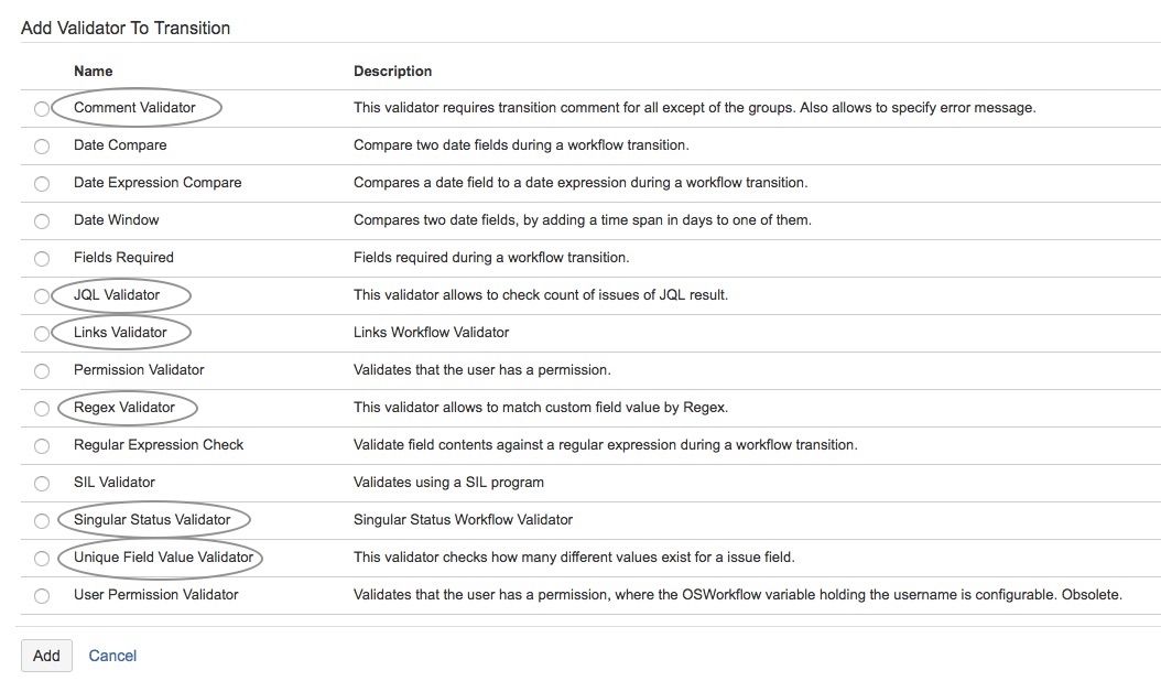 Additional validators enable you to check various conditions and input criteria.