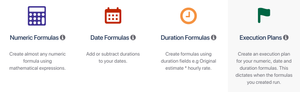 Calculate Numeric, Dat, and Duration formulas and control them using Execution Plans.