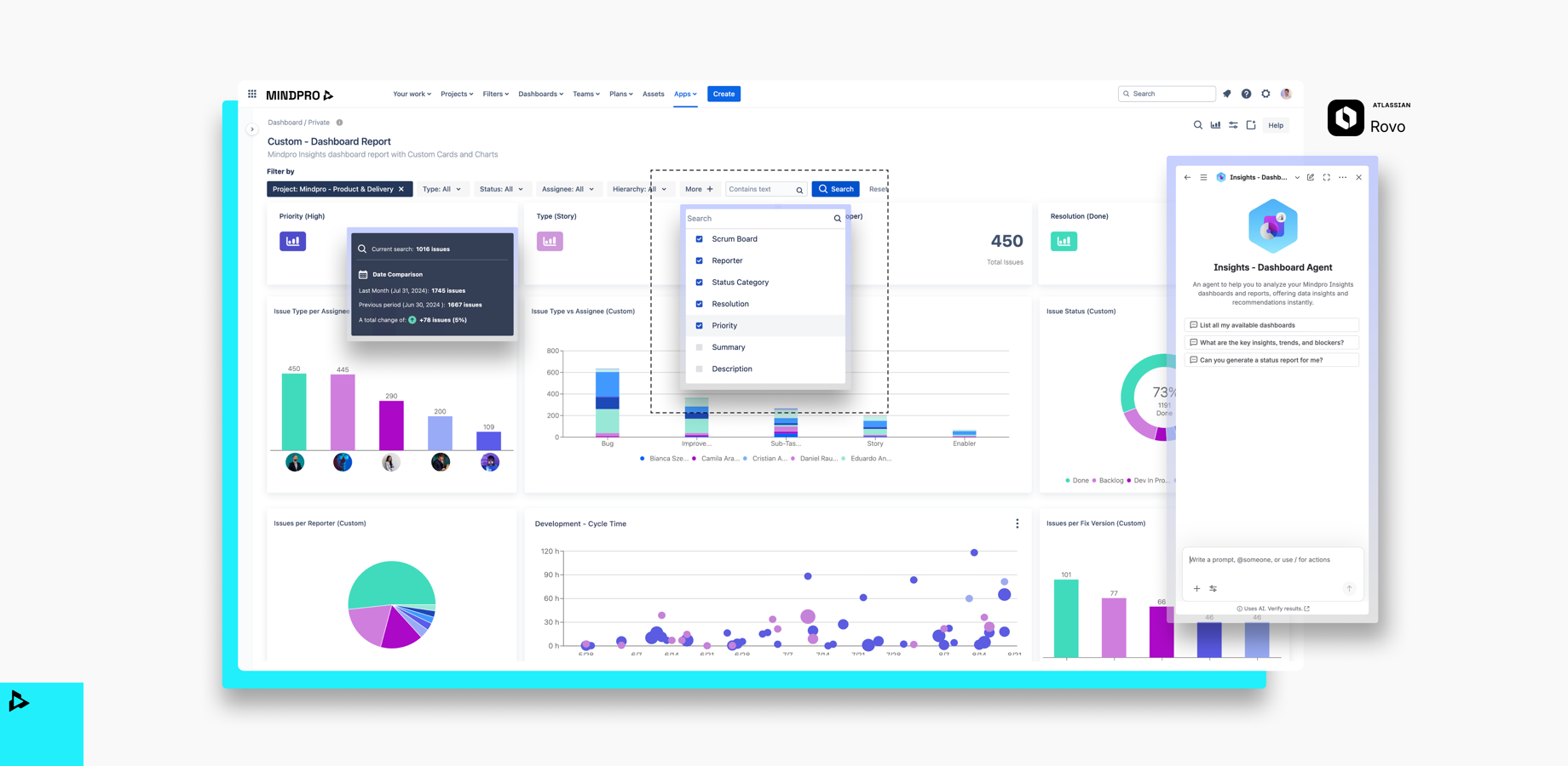 Structure and filter cross-project reports easily