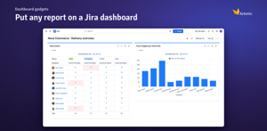 Add any report to a Jira dashboard as a gadget, so the whole team sees the same live numbers.