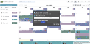 Each user can configure multiple calendars. Calendars are composed from sources that provide calendar events. Configure a calendar that suits your needs by creating worklog, planning and iCalendar sources.