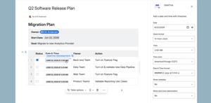 Set an exact date and time in a specific time zone, so runbooks, announcements, and global teams are all on the same page.