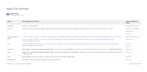 The space cite summary showing all cites in the space or list of spaces