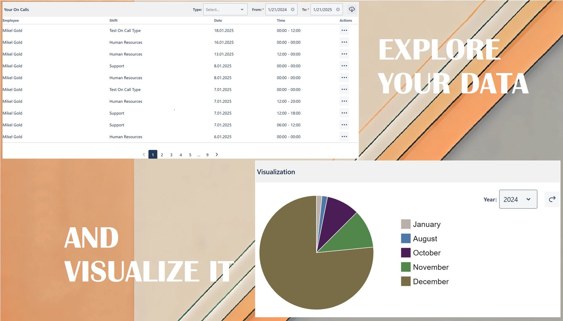View and visualize data. Download if you need