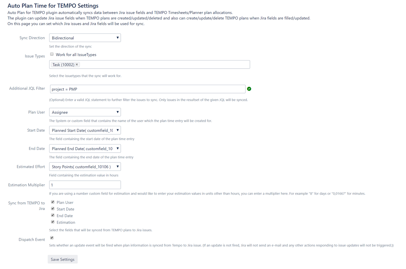 Configuration Screen