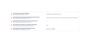 Enforce a specific pull request title format using a regular expression, require one or more valid work item keys, and control how non-matching or non-existing work item keys are handled.
