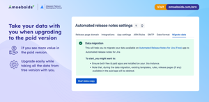 One click upgrade to the paid version, without any data loss.