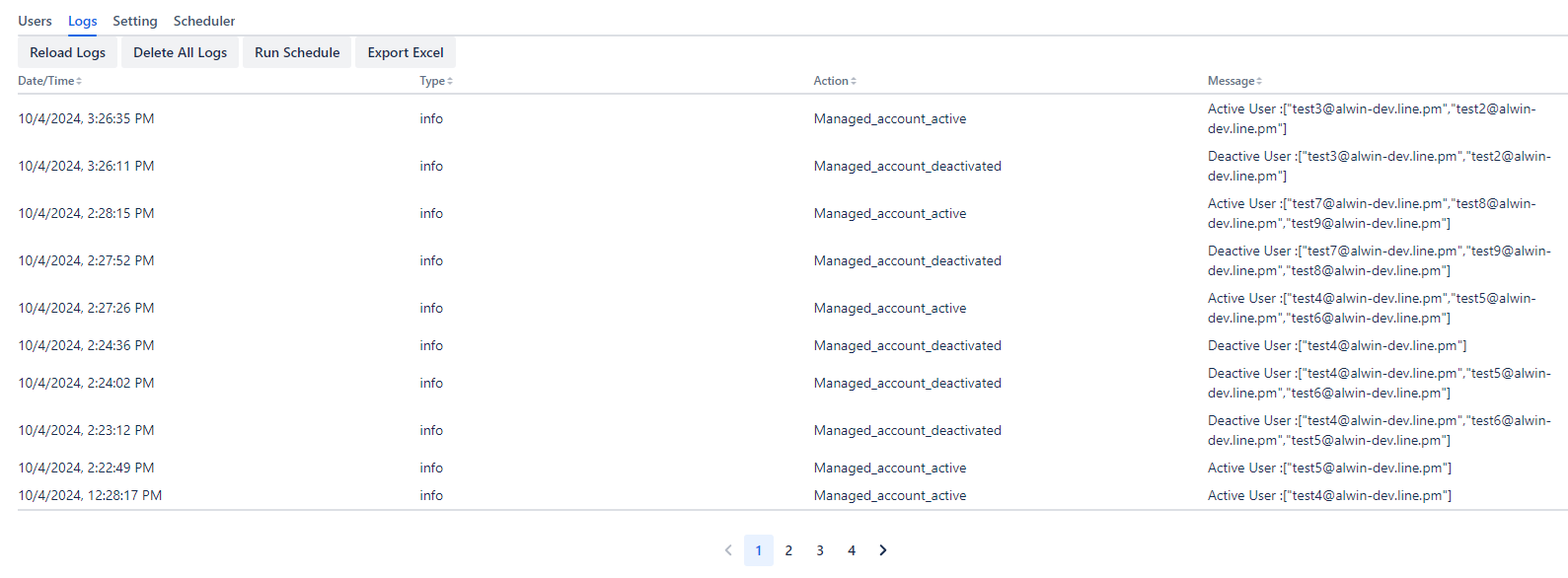 Audit log