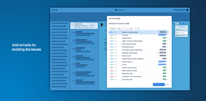 The integration will suggest an issue to add, or you can use the advanced search to find the right issue in your Jira projects.