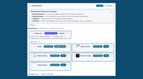 Sealed files, sealed by you or by others, and available files, each with one clear action: Release, Request edit or Seal. Counts match the cards, and long lists page separately.