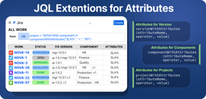 Filter version, component, and project attributes with dedicated JQL functions.