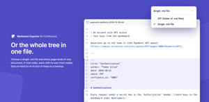 Or export the whole tree as one Markdown file, each page with its own front matter