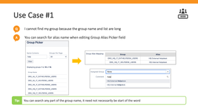Make selection of groups easier