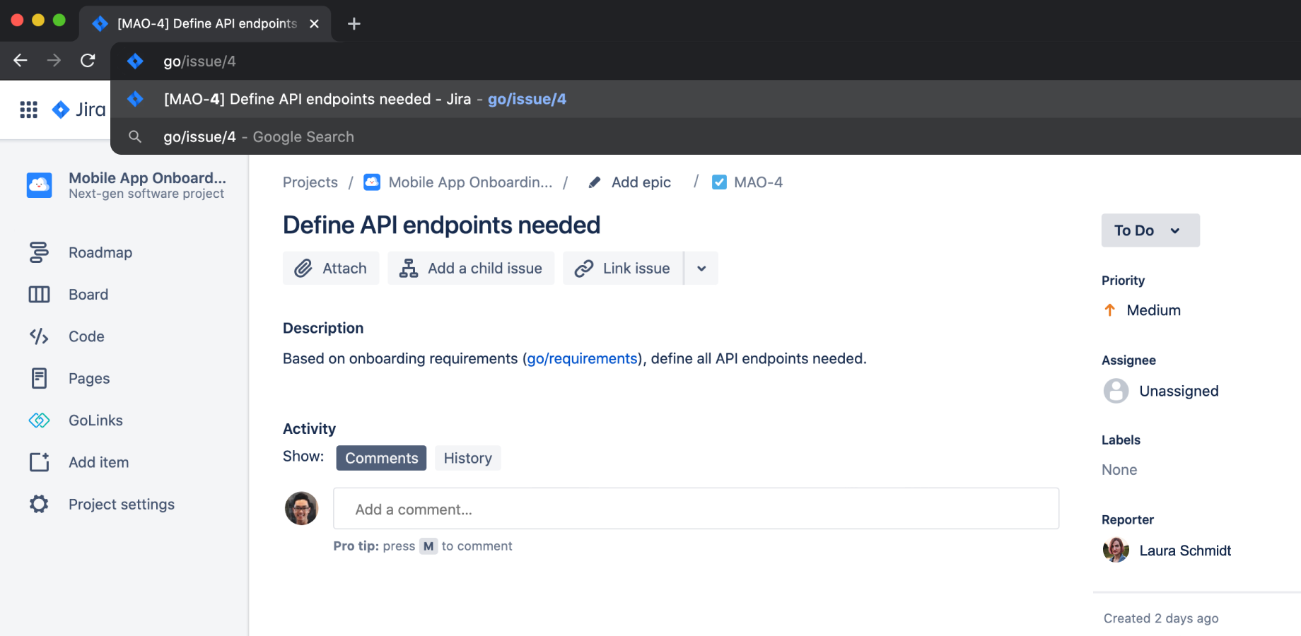 Variable go link to access every Jira issue