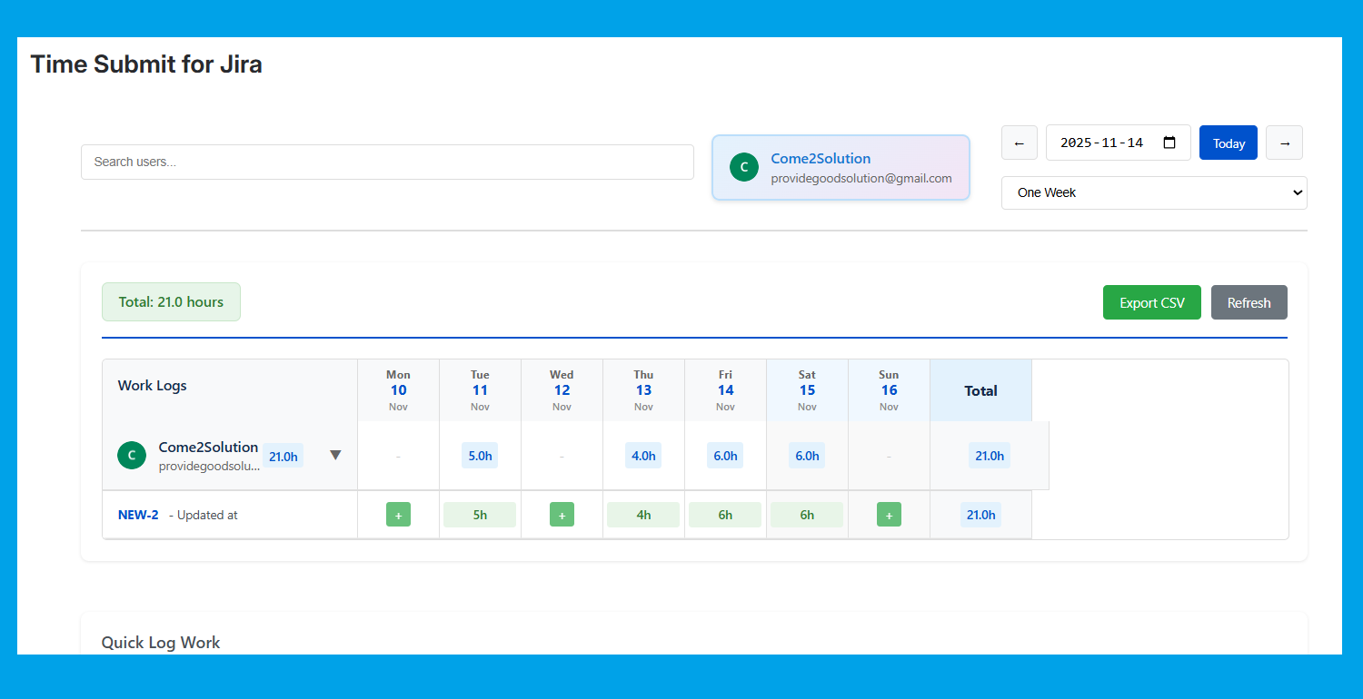 Log times in one page