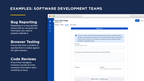 Examples of how software development teams can use forms with Jira.
